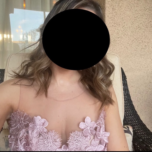 Nicole Bakti 6780 CUTE Pink Floral and Mesh Evening Dress - Picture 4 of 4